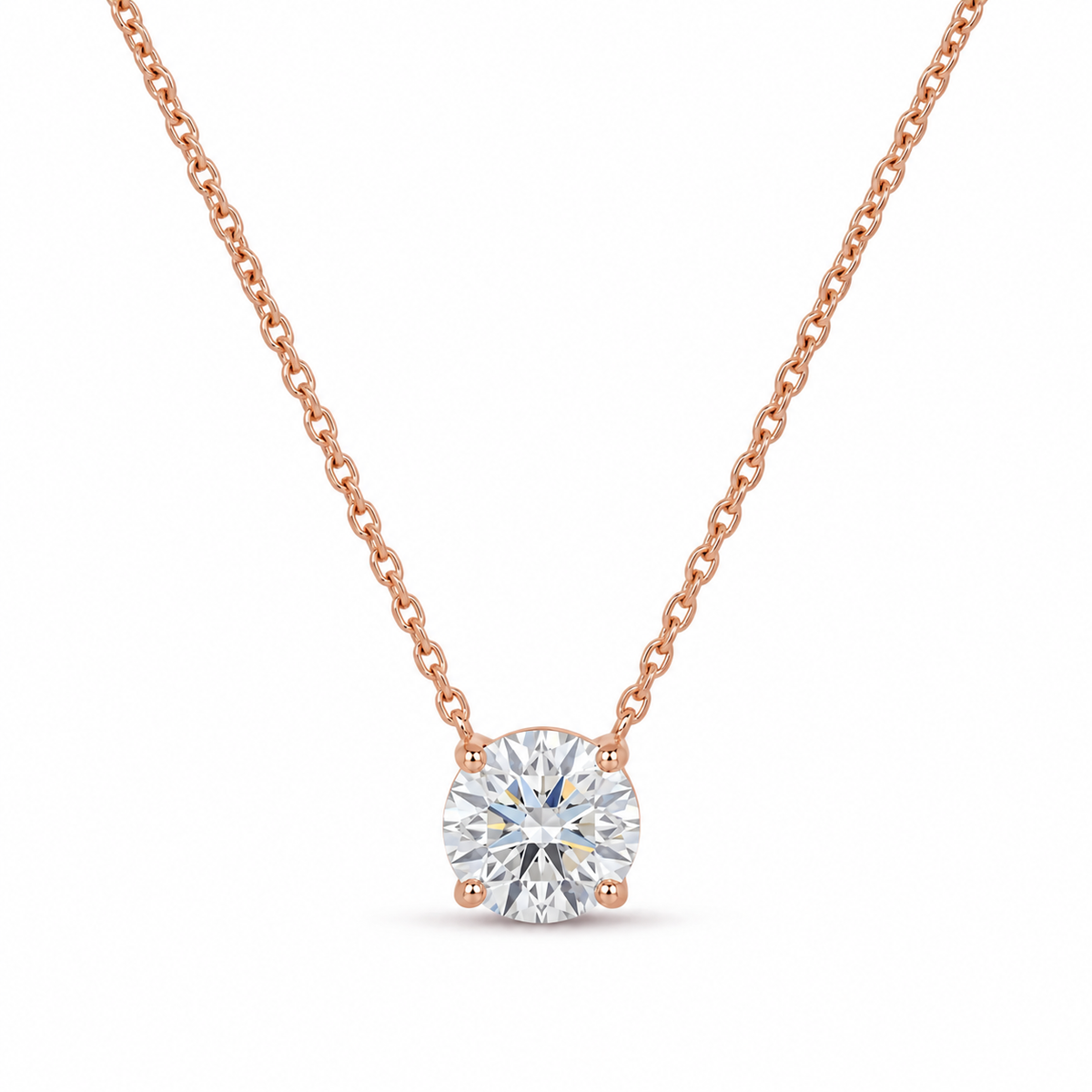 Brilliant-Cut Solitaire 0.75ct Diamond Necklace - 18K Gold