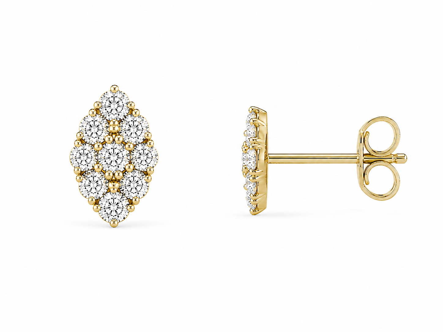 Halo Mini Pearshape diamond studs