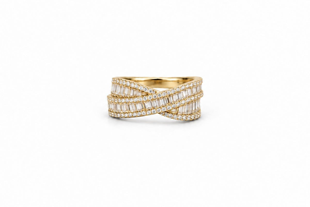 The Baguette Crossover Ring
