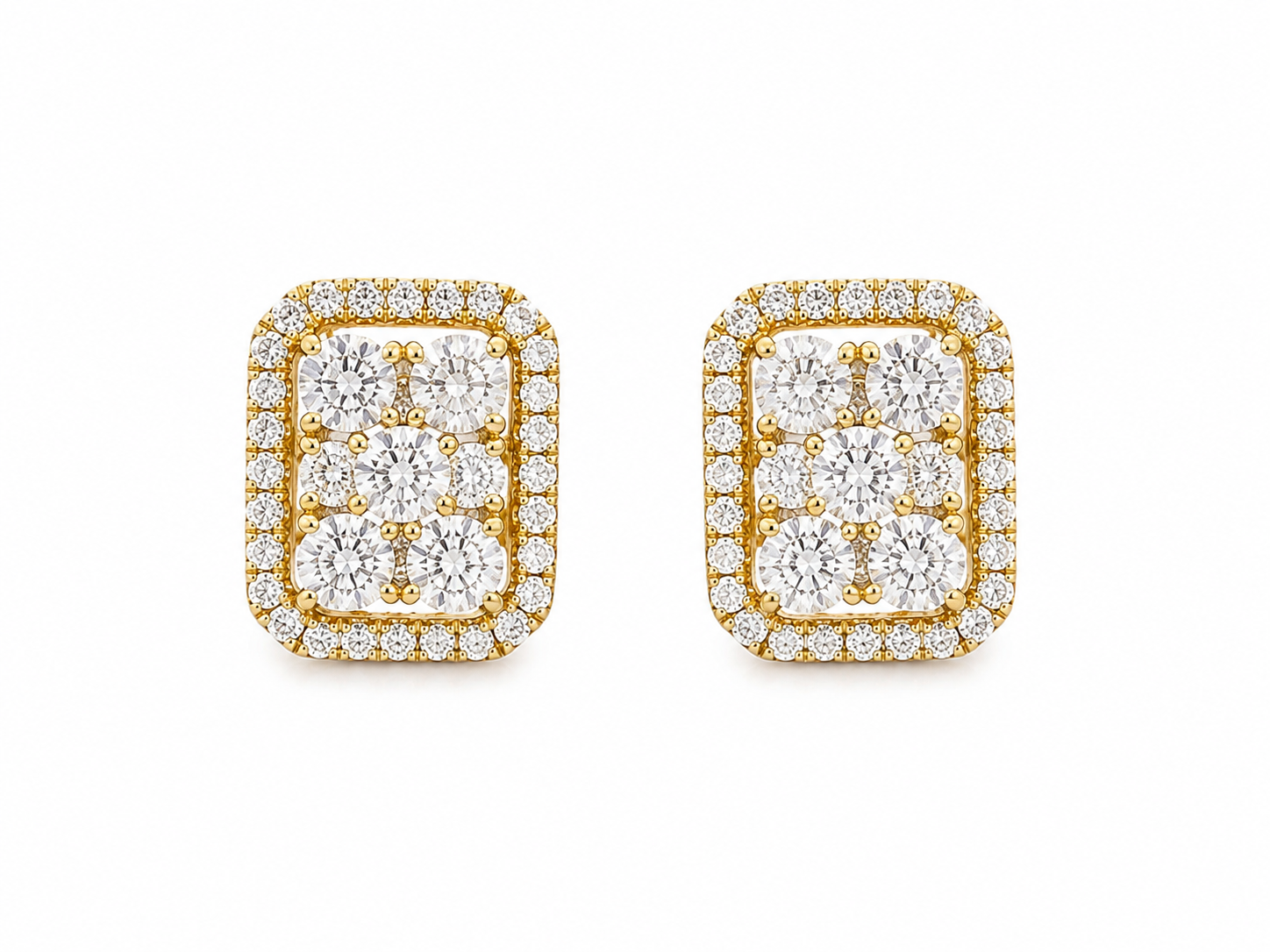 Emerald Halo Diamond Stud