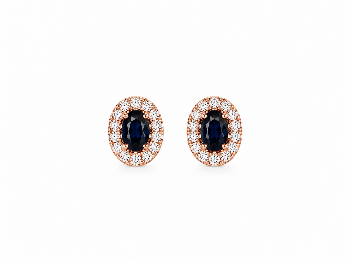 Oval Sapphire Studs
