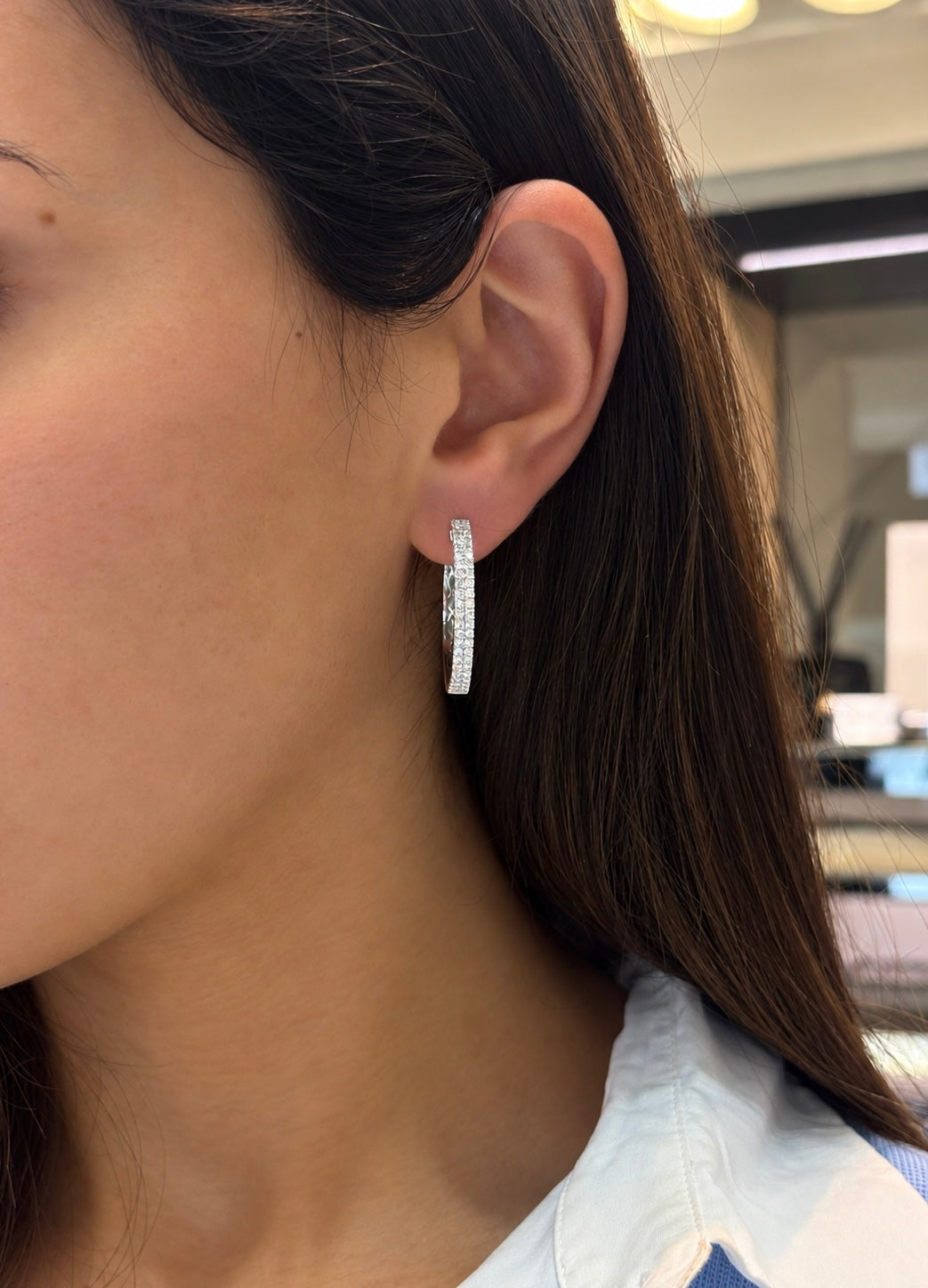 The Pavé Diamond Hoops