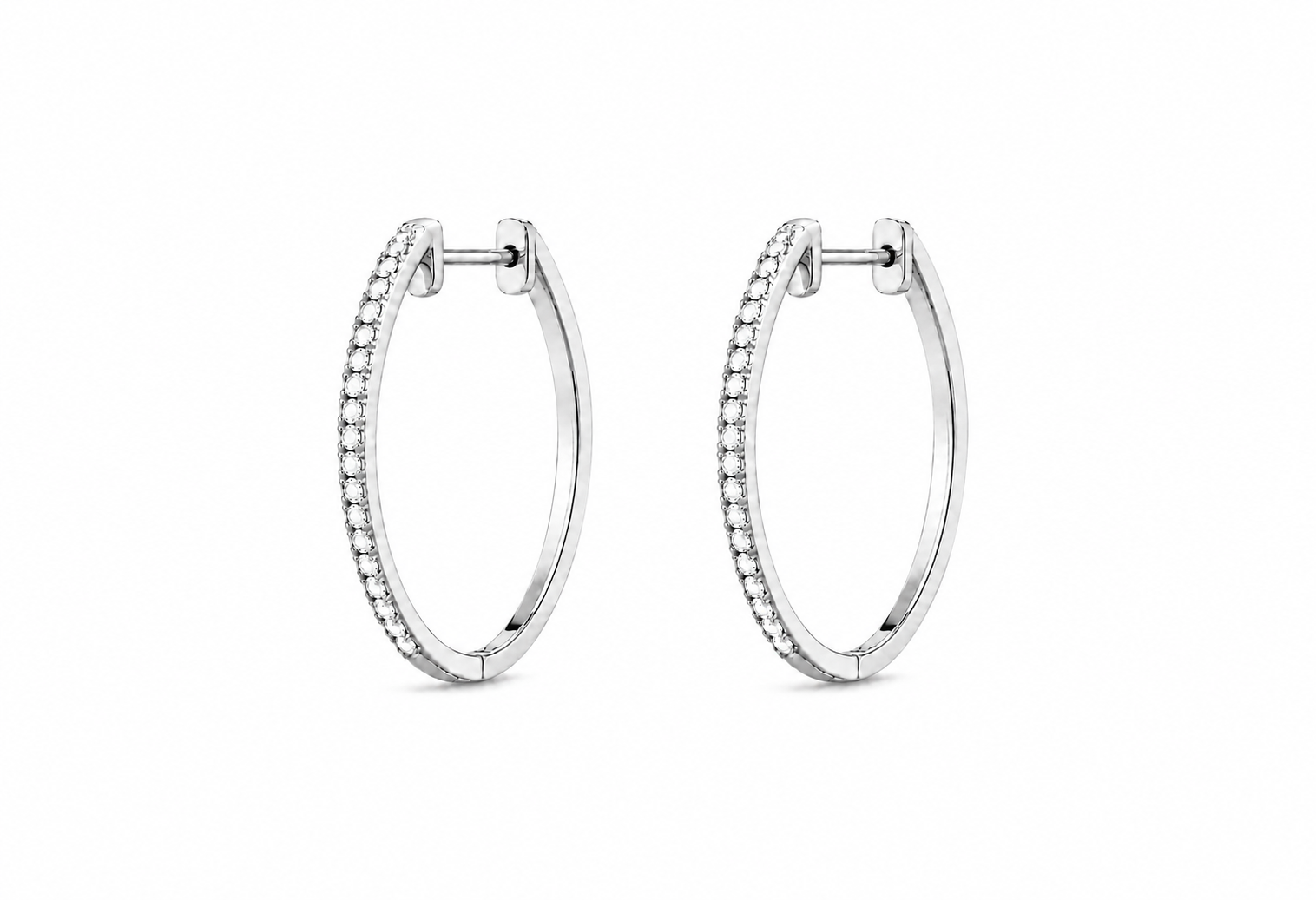 Classic Thin Diamond Hoops