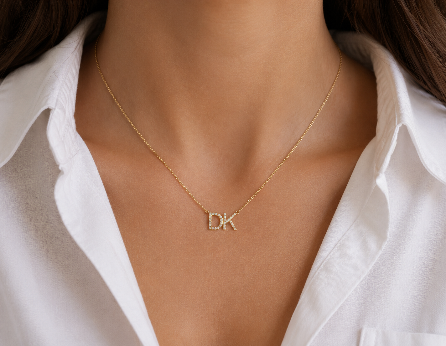 Collier initiales doubles