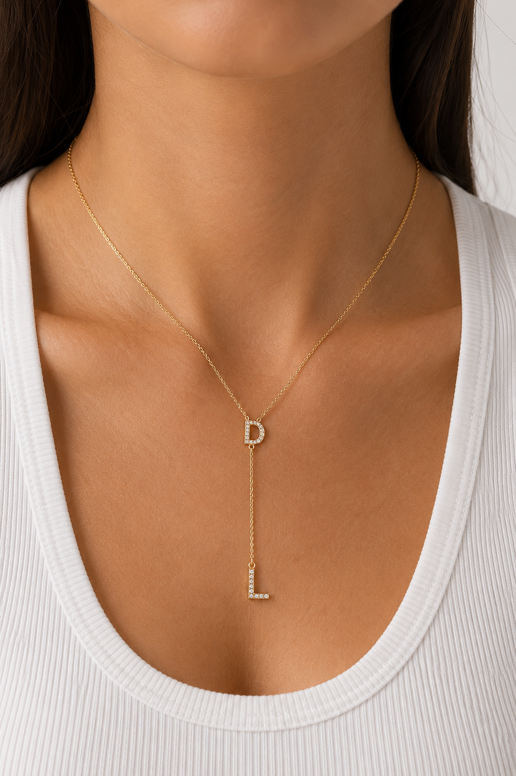 Lange Dubbele Initiaal Ketting