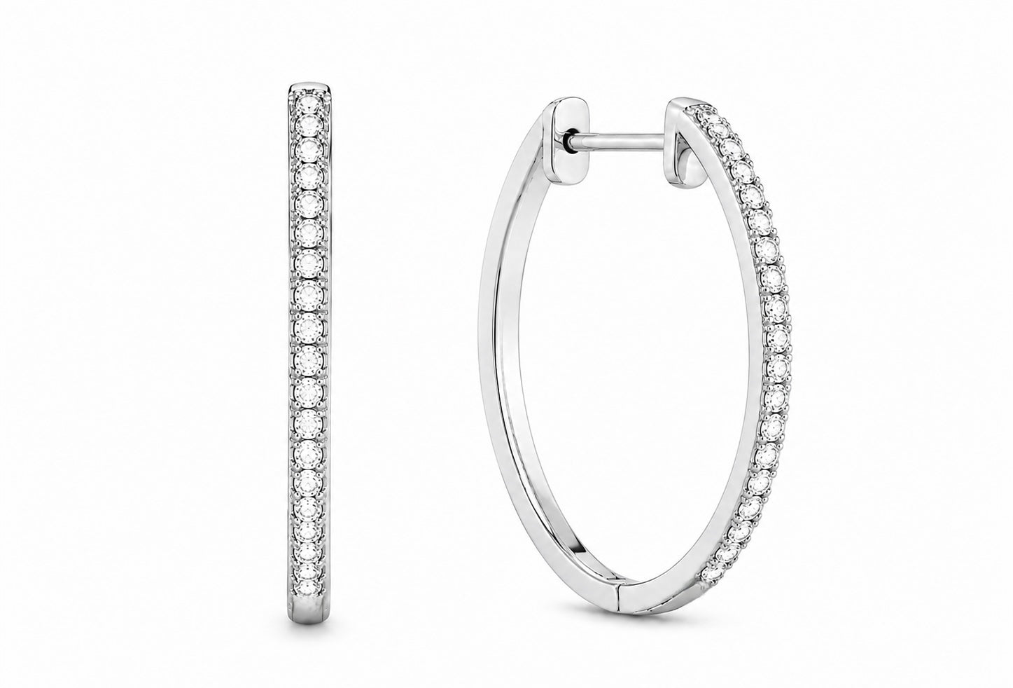 Classic Thin Diamond Hoops