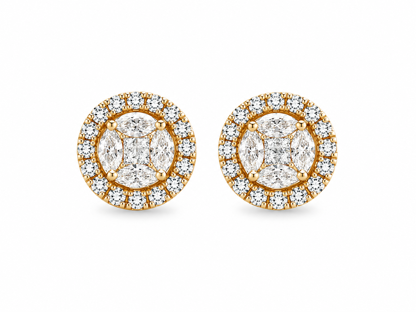 Halo Round Pearshape Stud