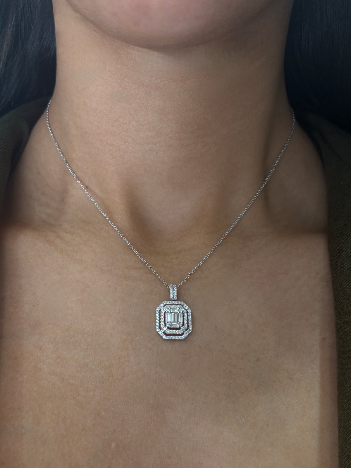 Classic Baguette Diamond Necklace