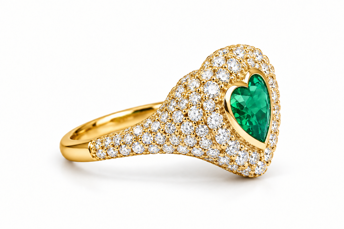 Green Pinky Heart
