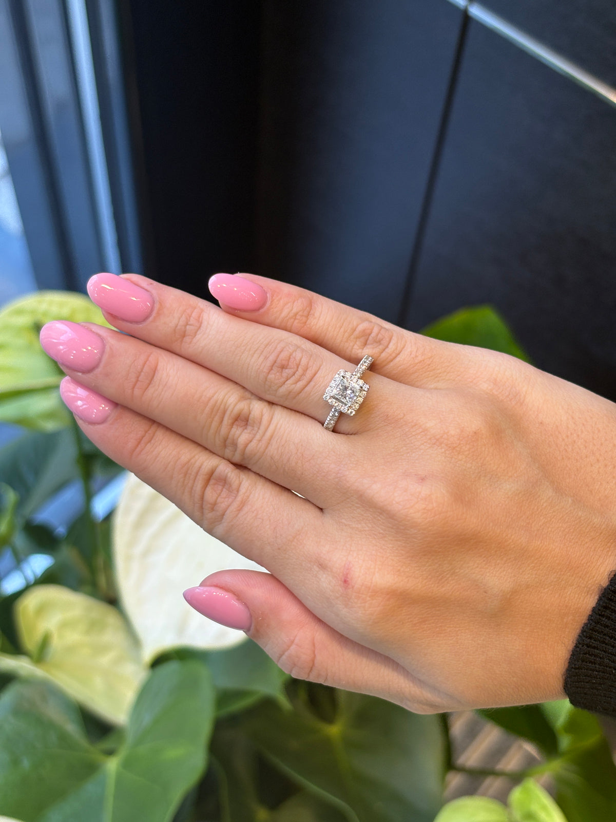 Princess Cut Halo Ring