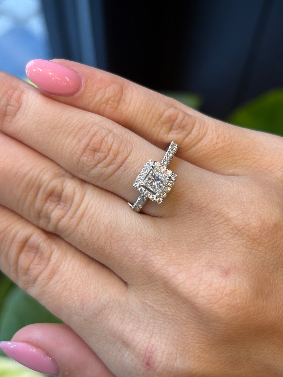 Princess Cut Halo Ring