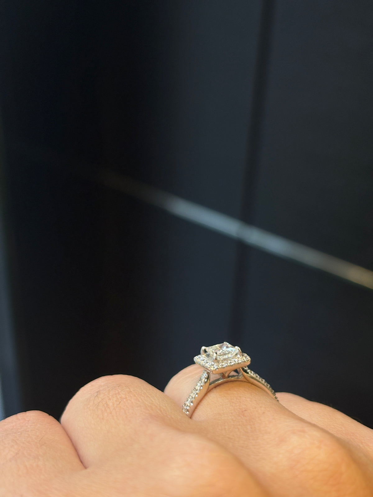 Princess Cut Halo Ring