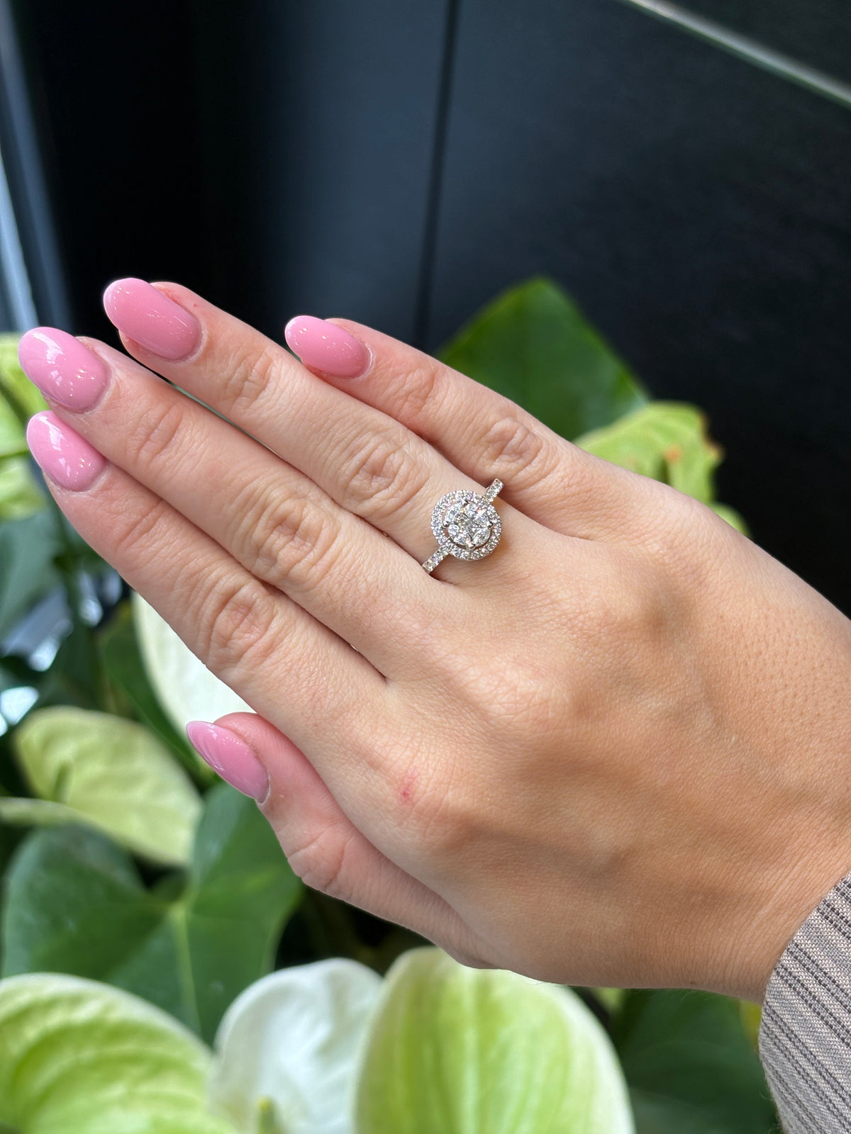 Oval Cluster Diamond Ring
