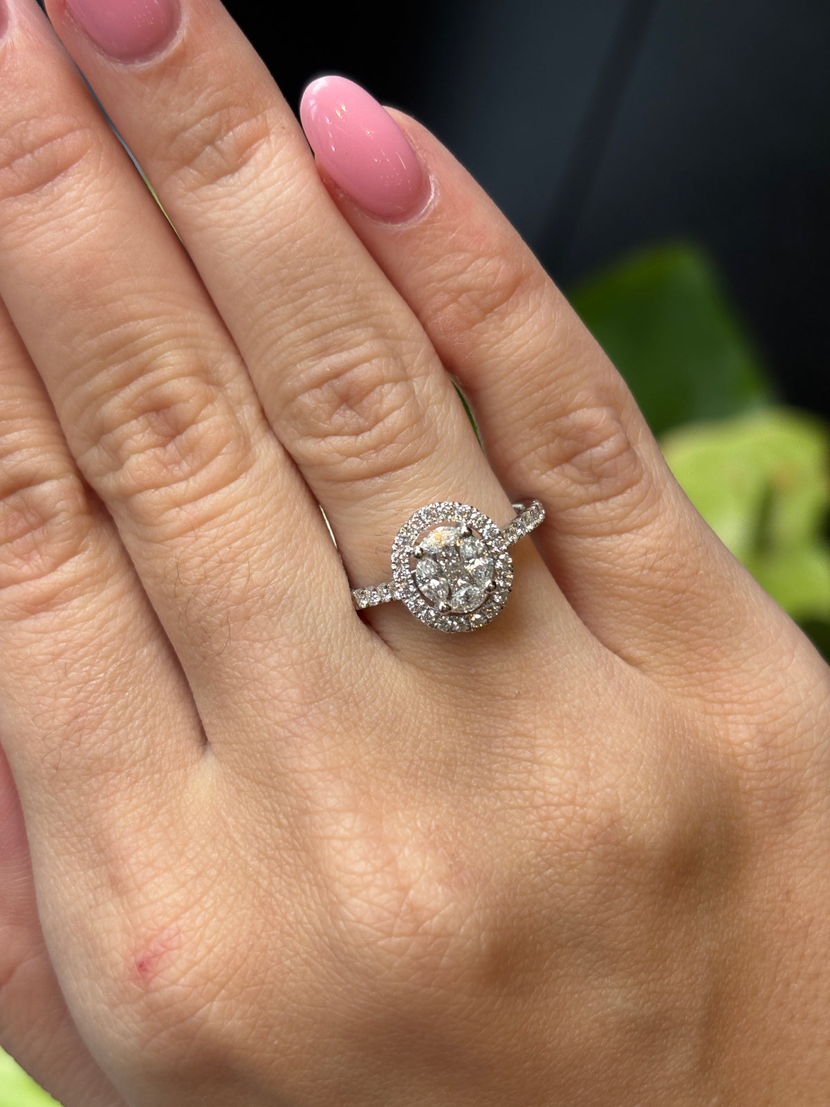 Oval Cluster Diamond Ring