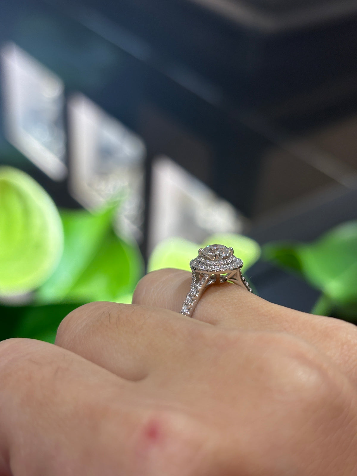 Double Halo Diamond Ring