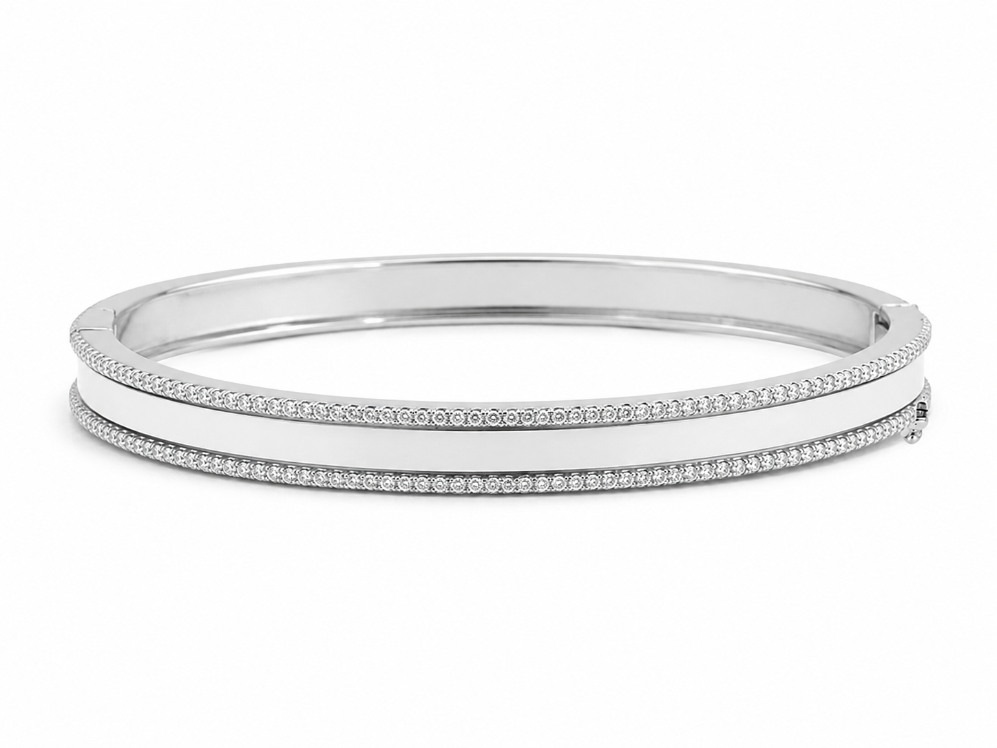 Border Pavé Diamond Bangle