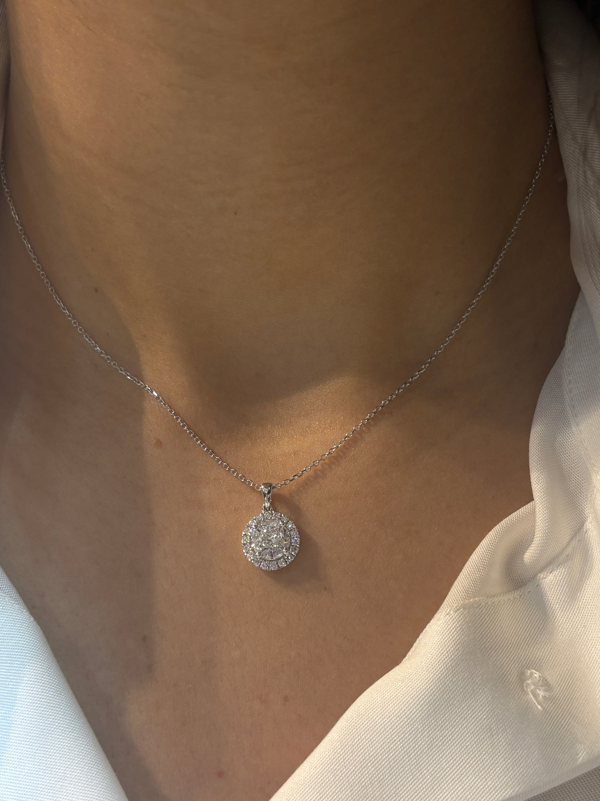 The Empress Diamond Halo Necklace