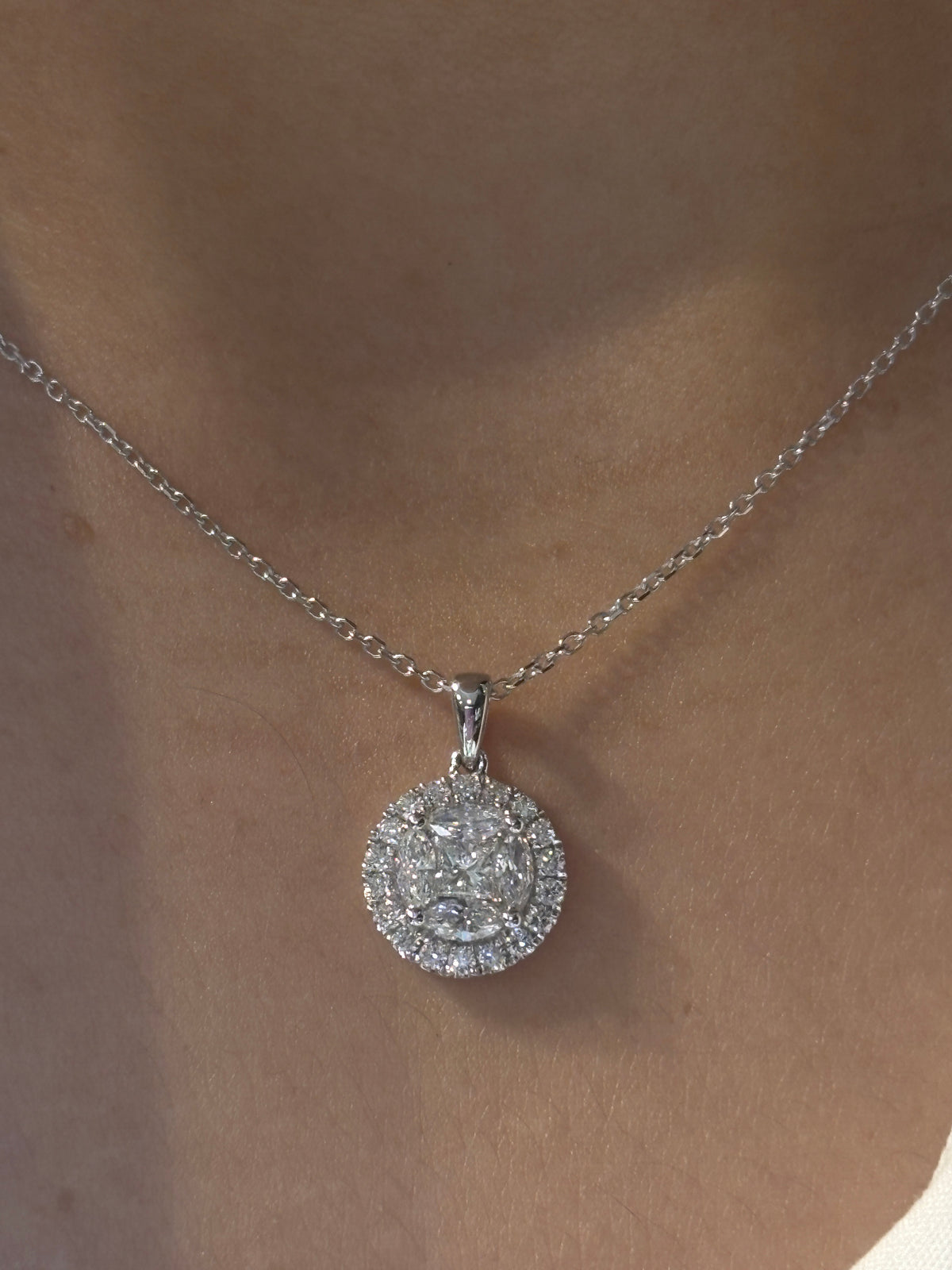 The Empress Diamond Halo Necklace