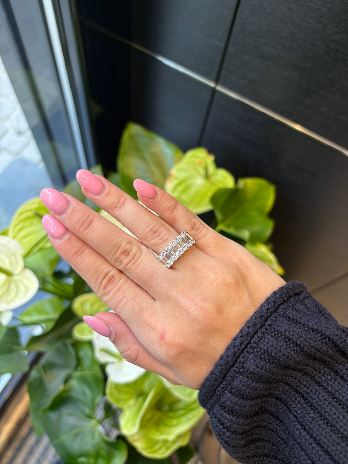Chunky Bagio Diamond Ring