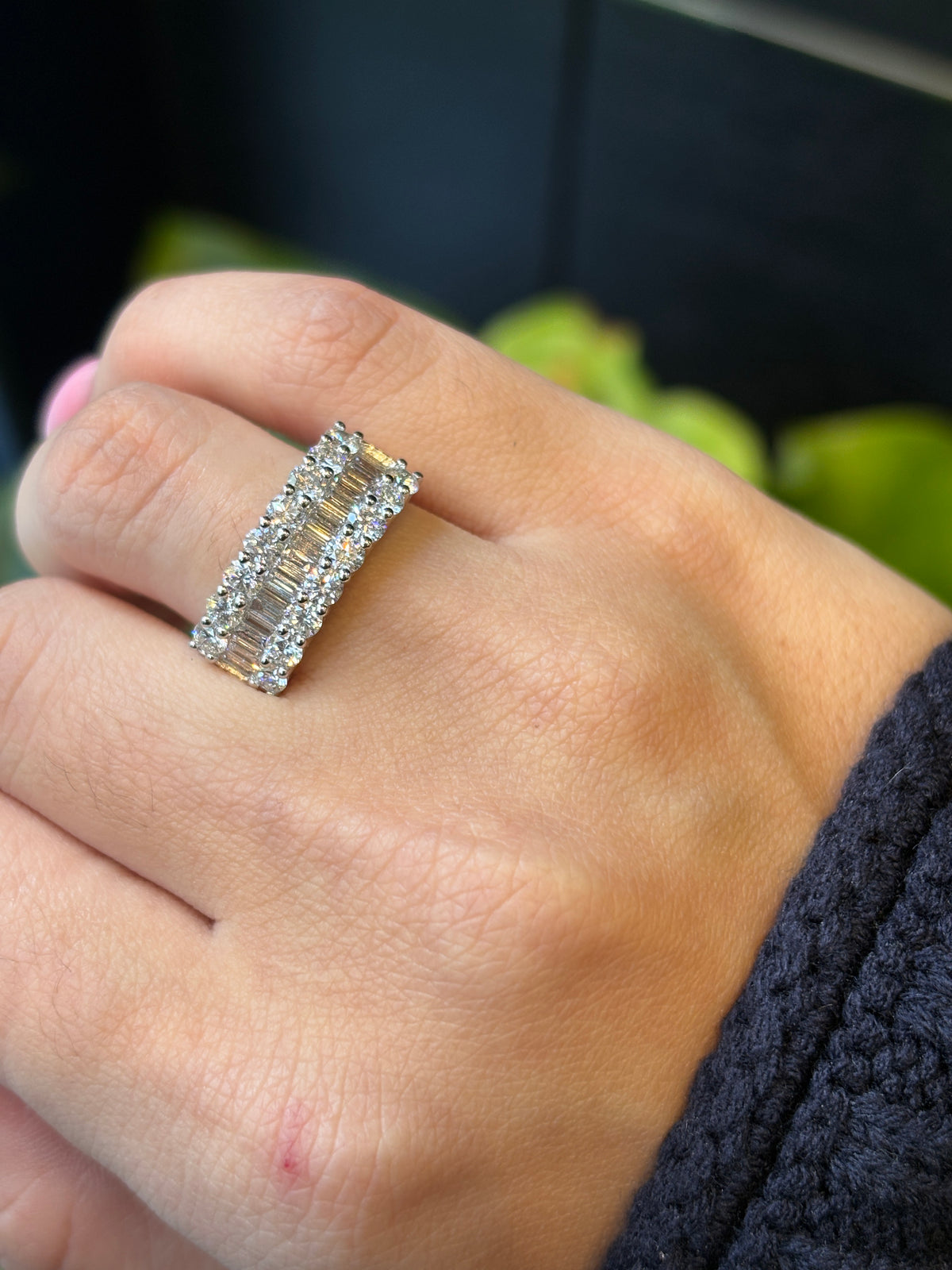 Chunky Bagio Diamond Ring
