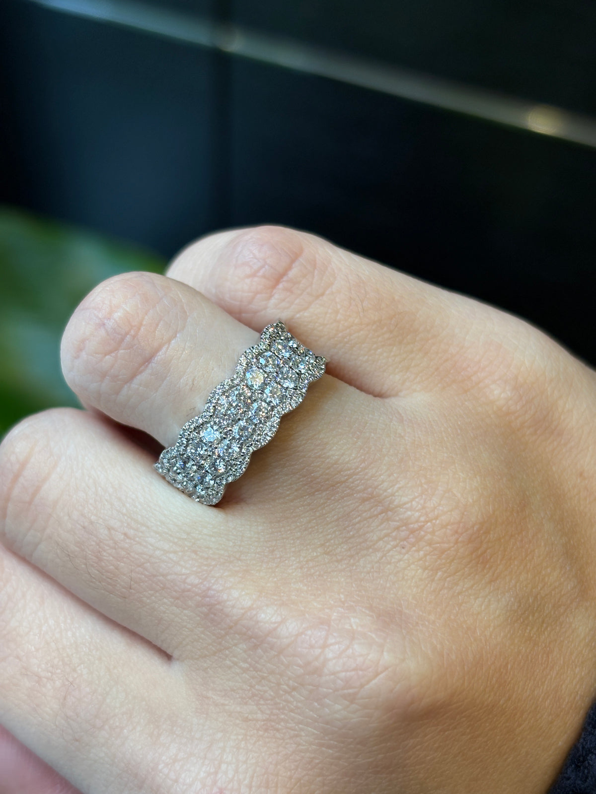 Milgrain Pavé Diamond Ring