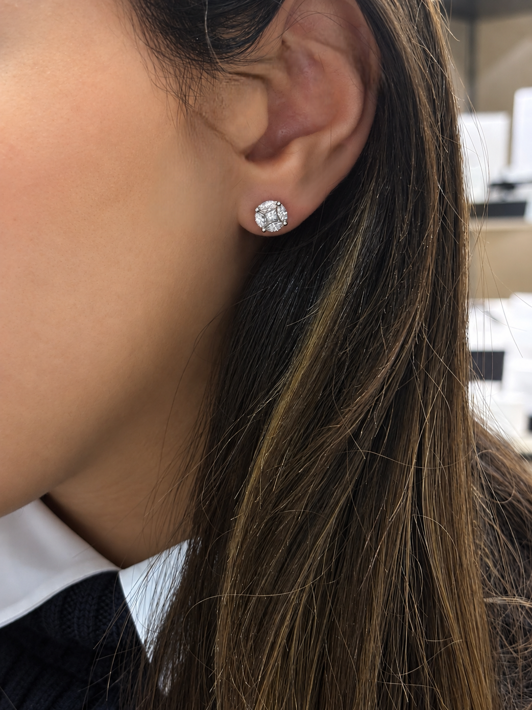Princess Marquise Diamond Stud Earrings