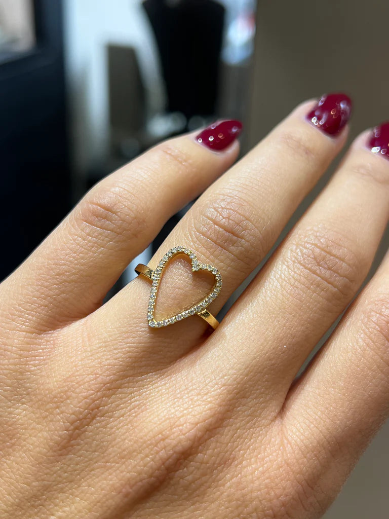 Open Carat Heart Ring