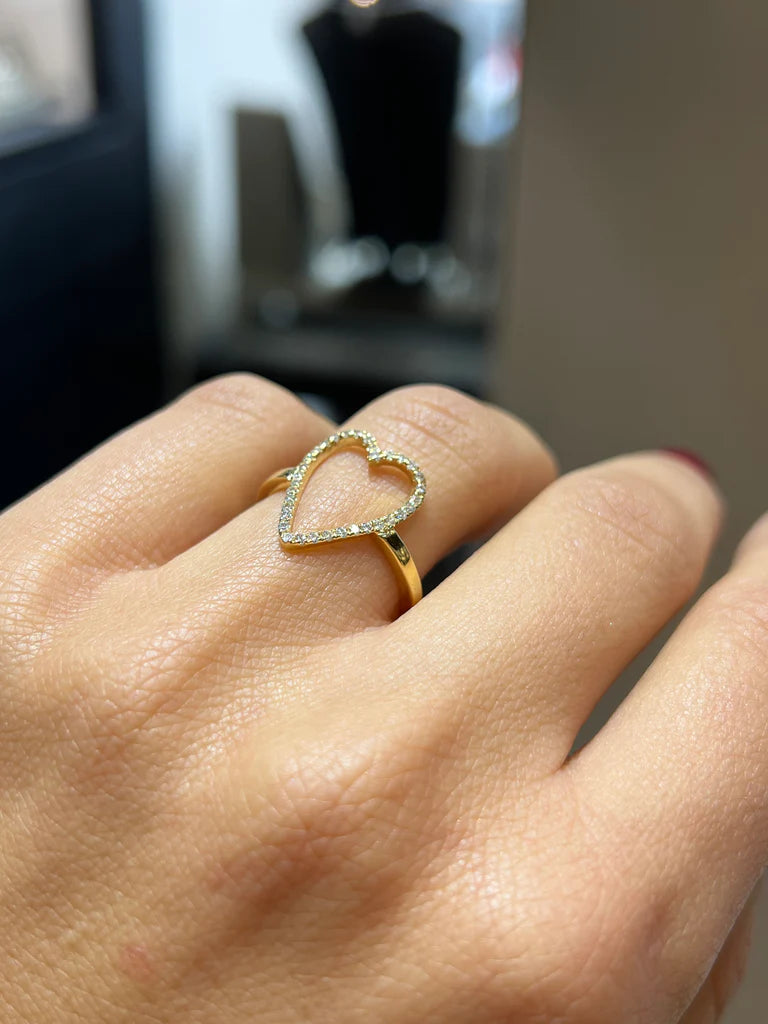 Open Carat Heart Ring