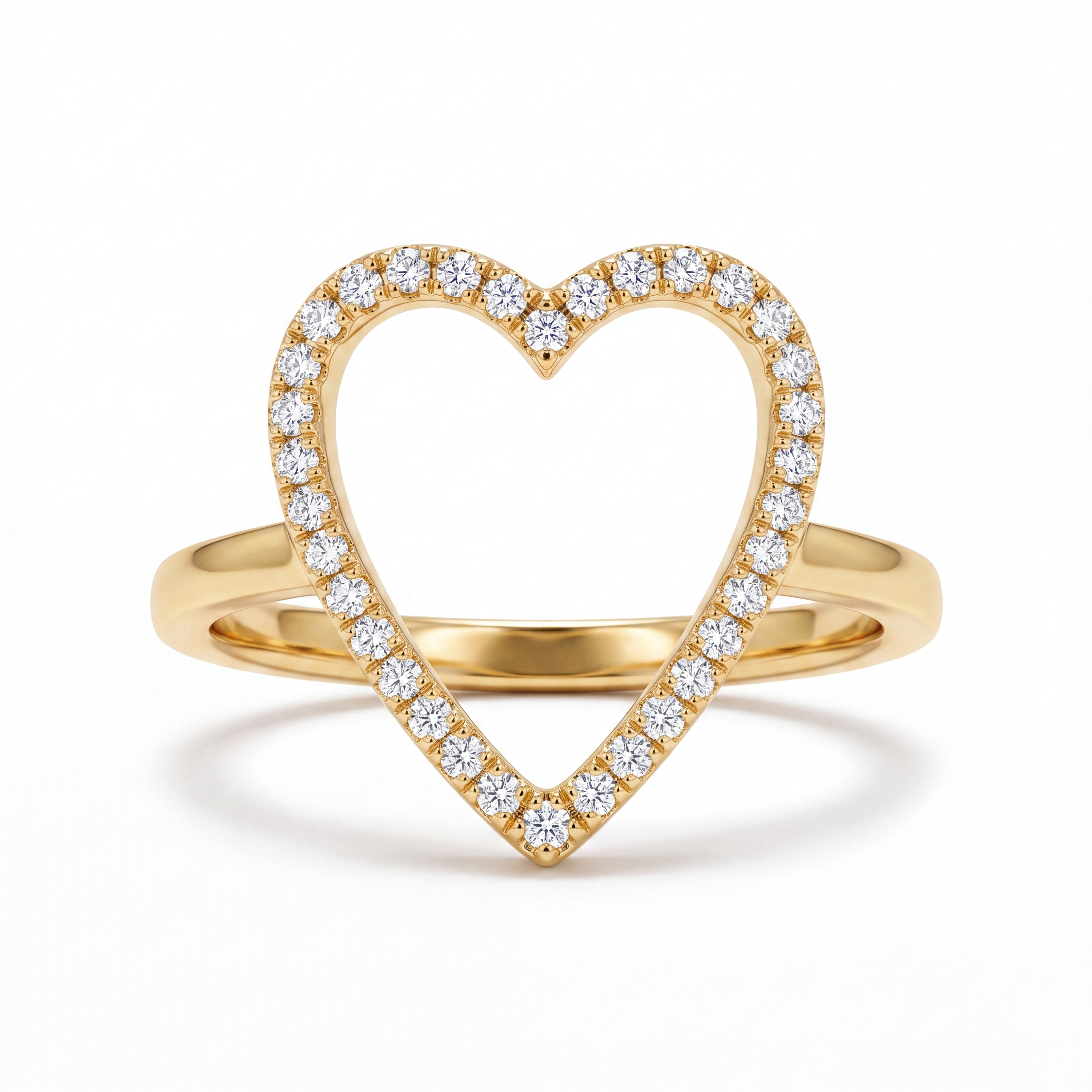 Open Carat Heart Ring