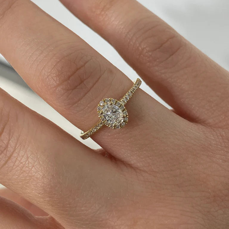 Petite Oval Halo Ring