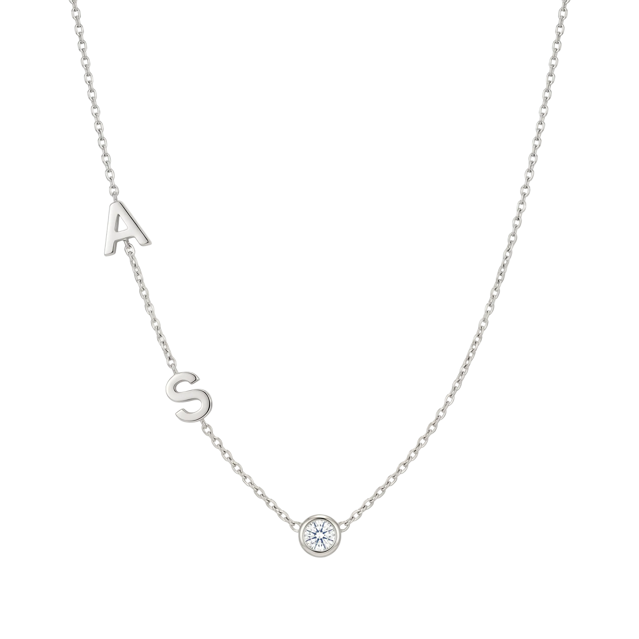 Plain Double Initial Side Bezelsetting
