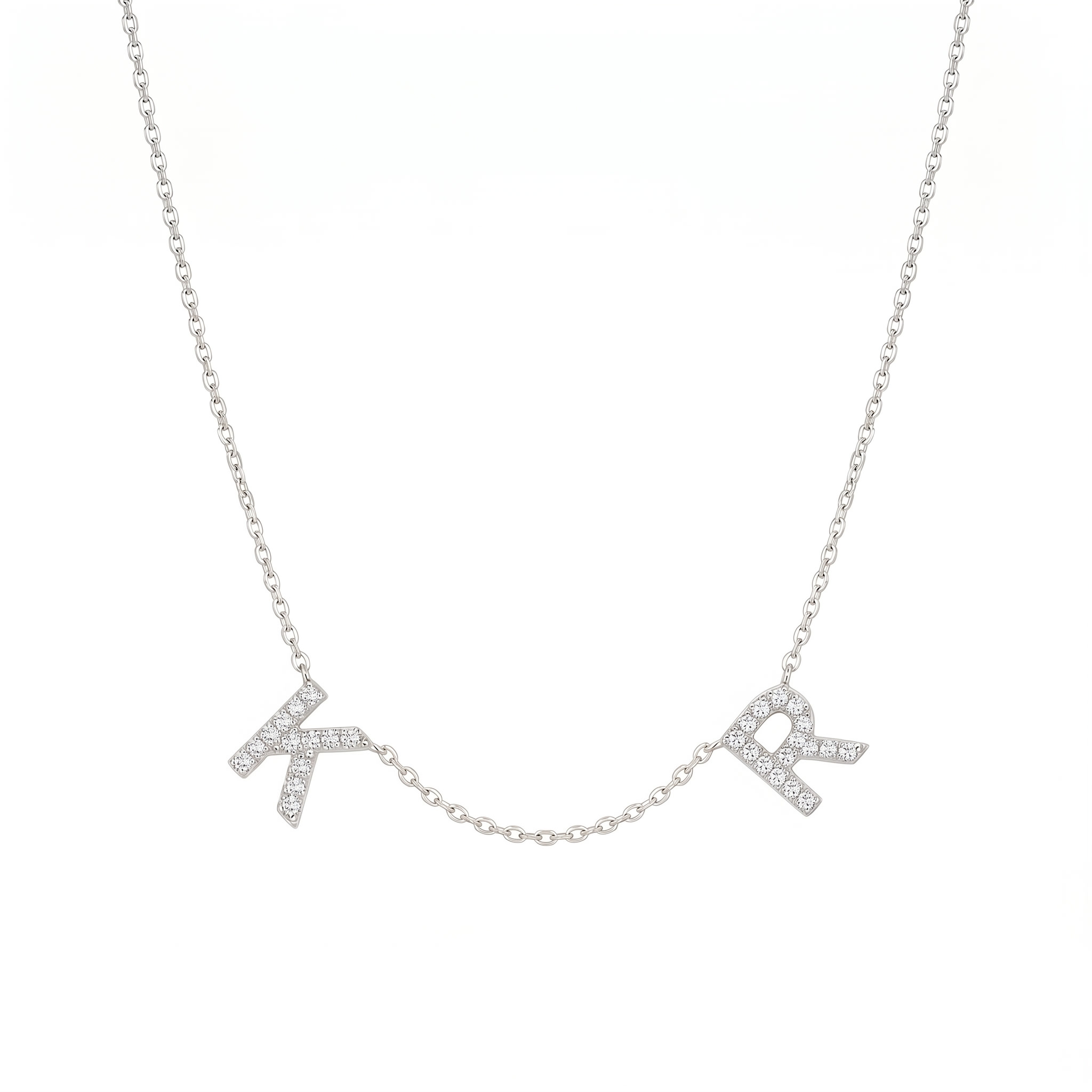 Two Mini Initials Necklace