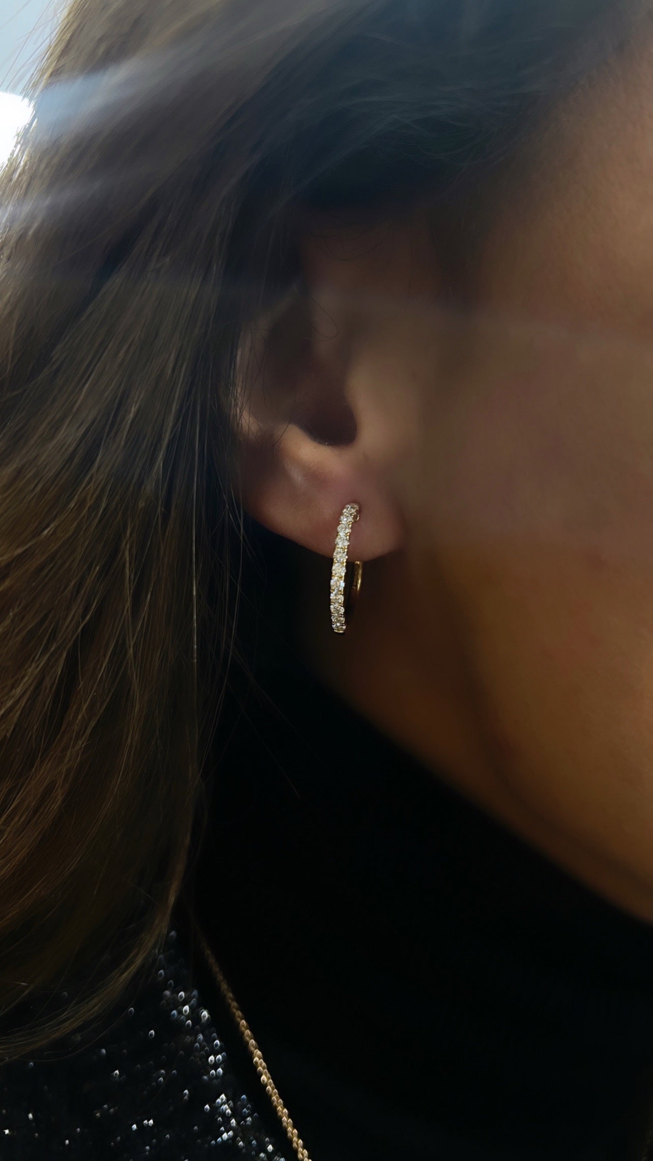 Diamond Hoop Earrings