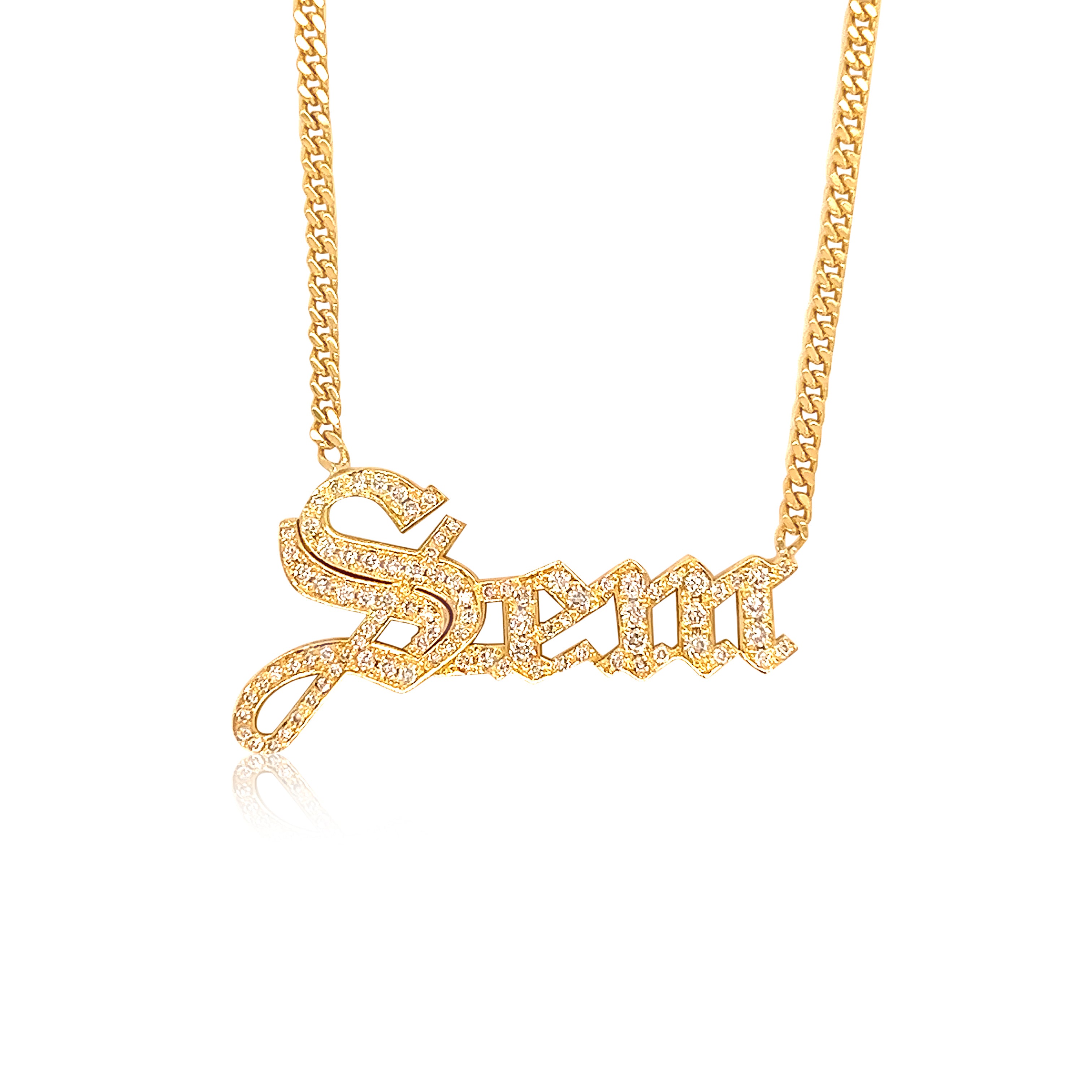 Old English Nameplate Necklace