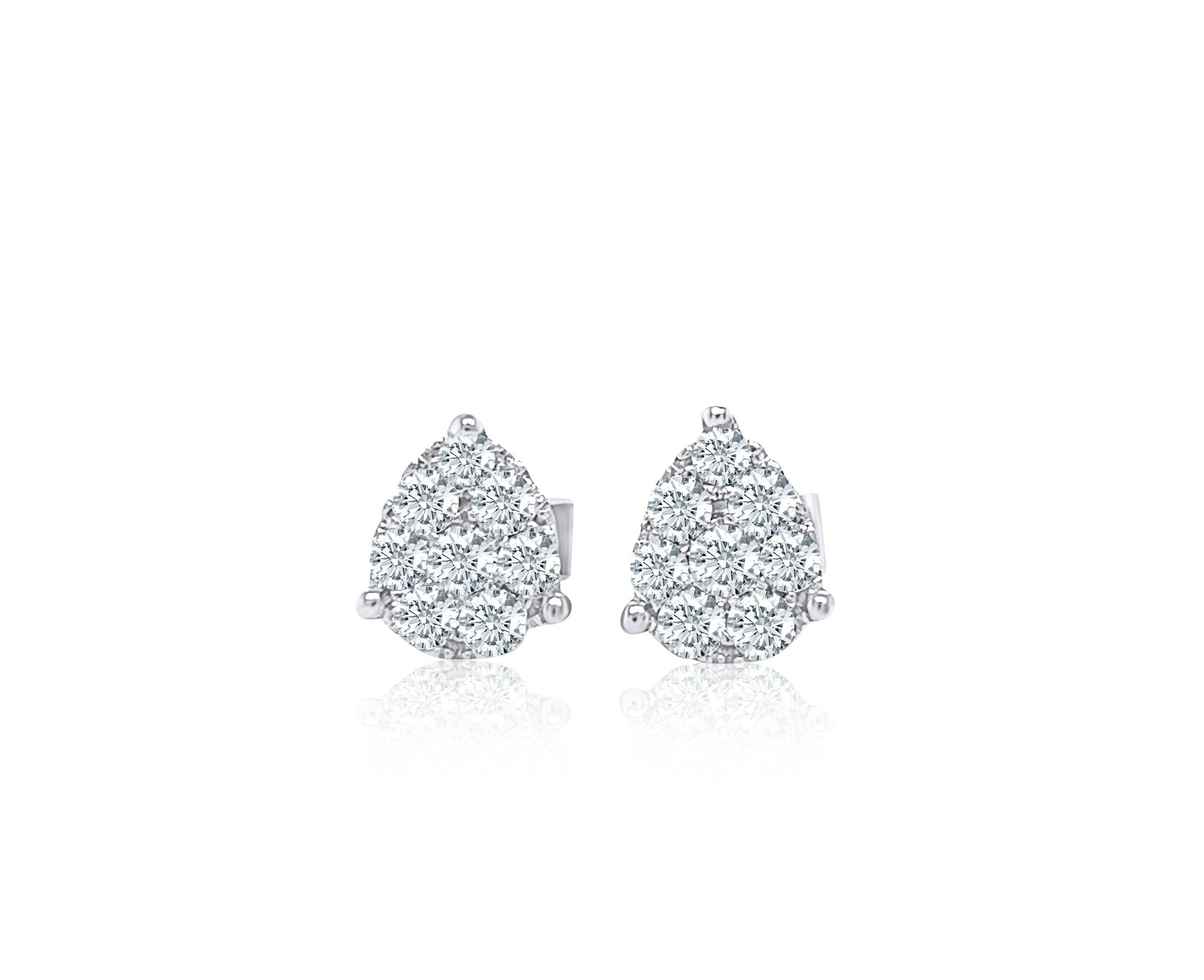 Pear-Shaped Illusion Stud Earrings