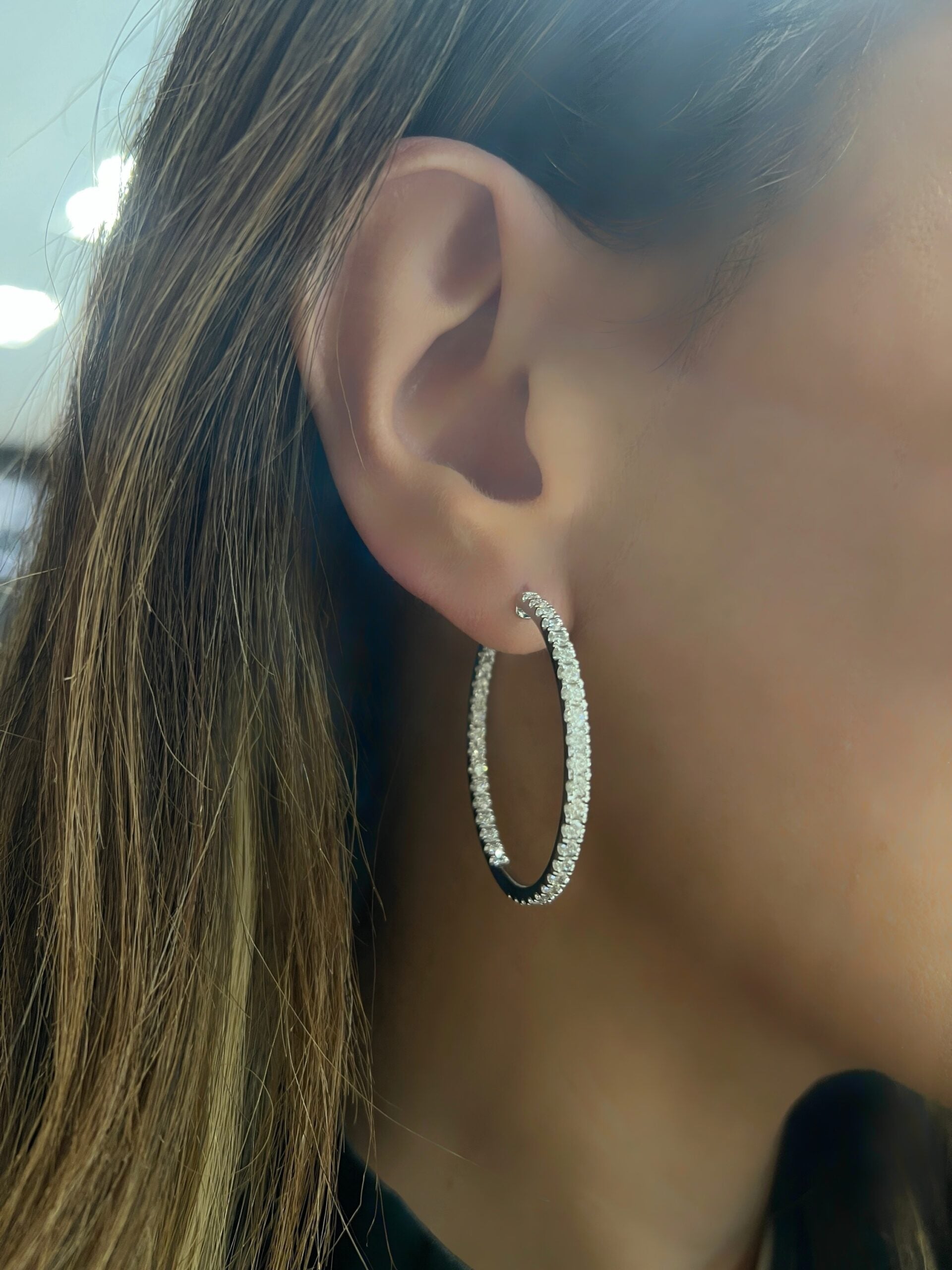 Classic Inside Out Diamond Hoops
