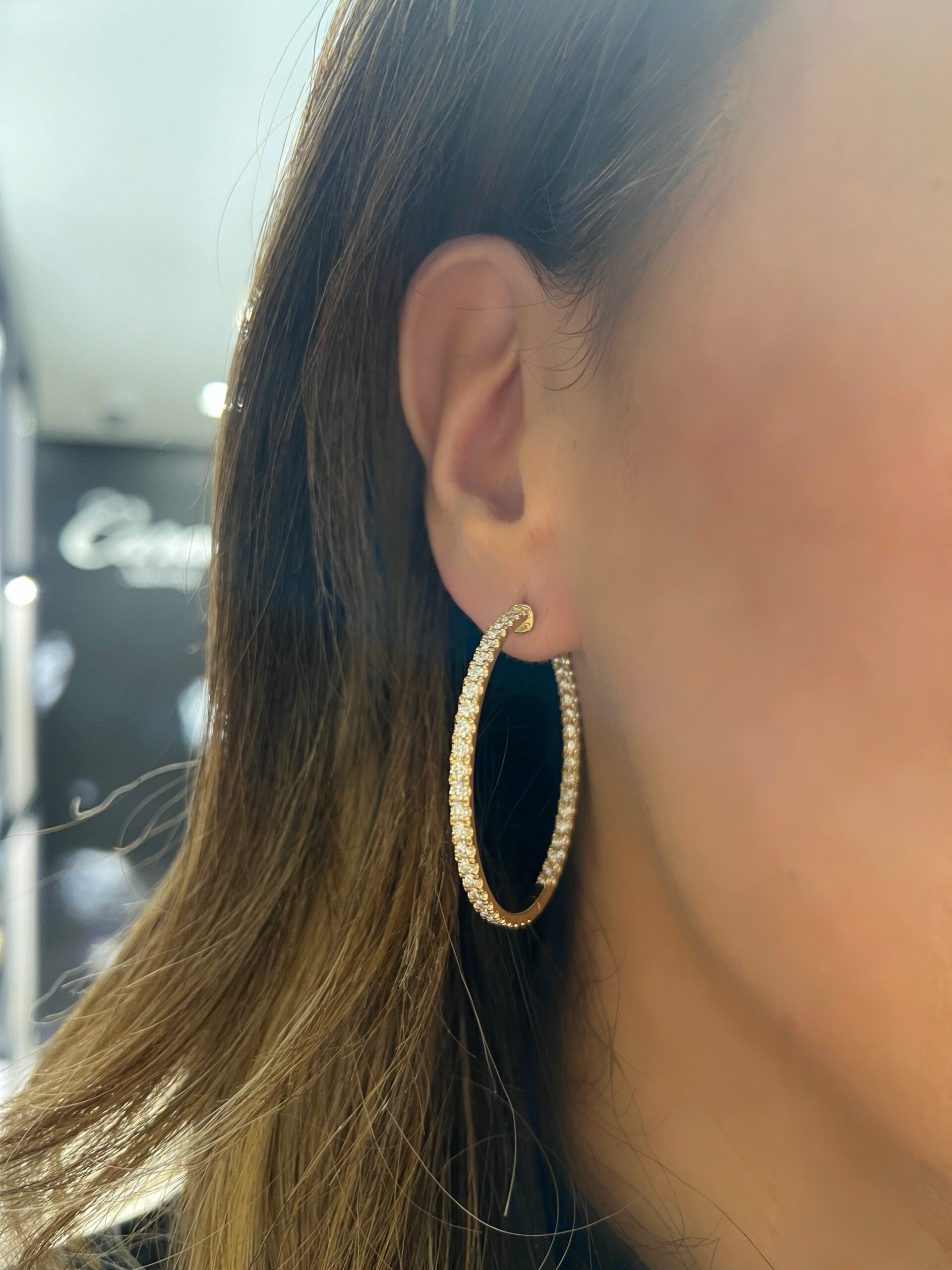 Classic Inside Out Diamond Hoops