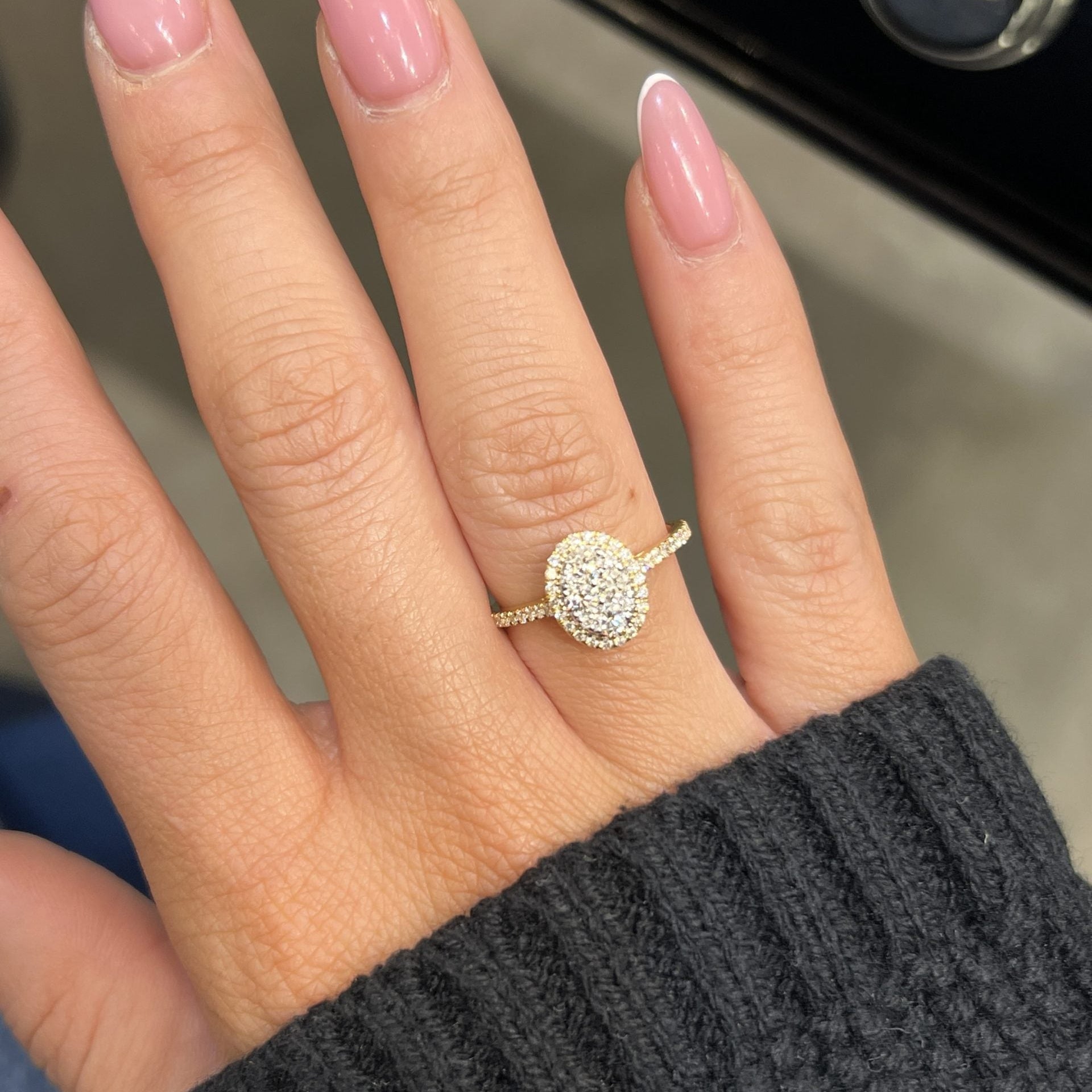 Multiple Diamonds Oval Ring