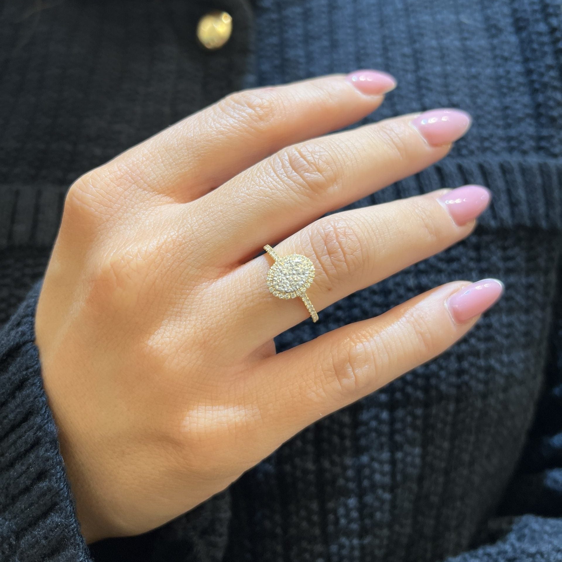 Multiple Diamonds Oval Ring