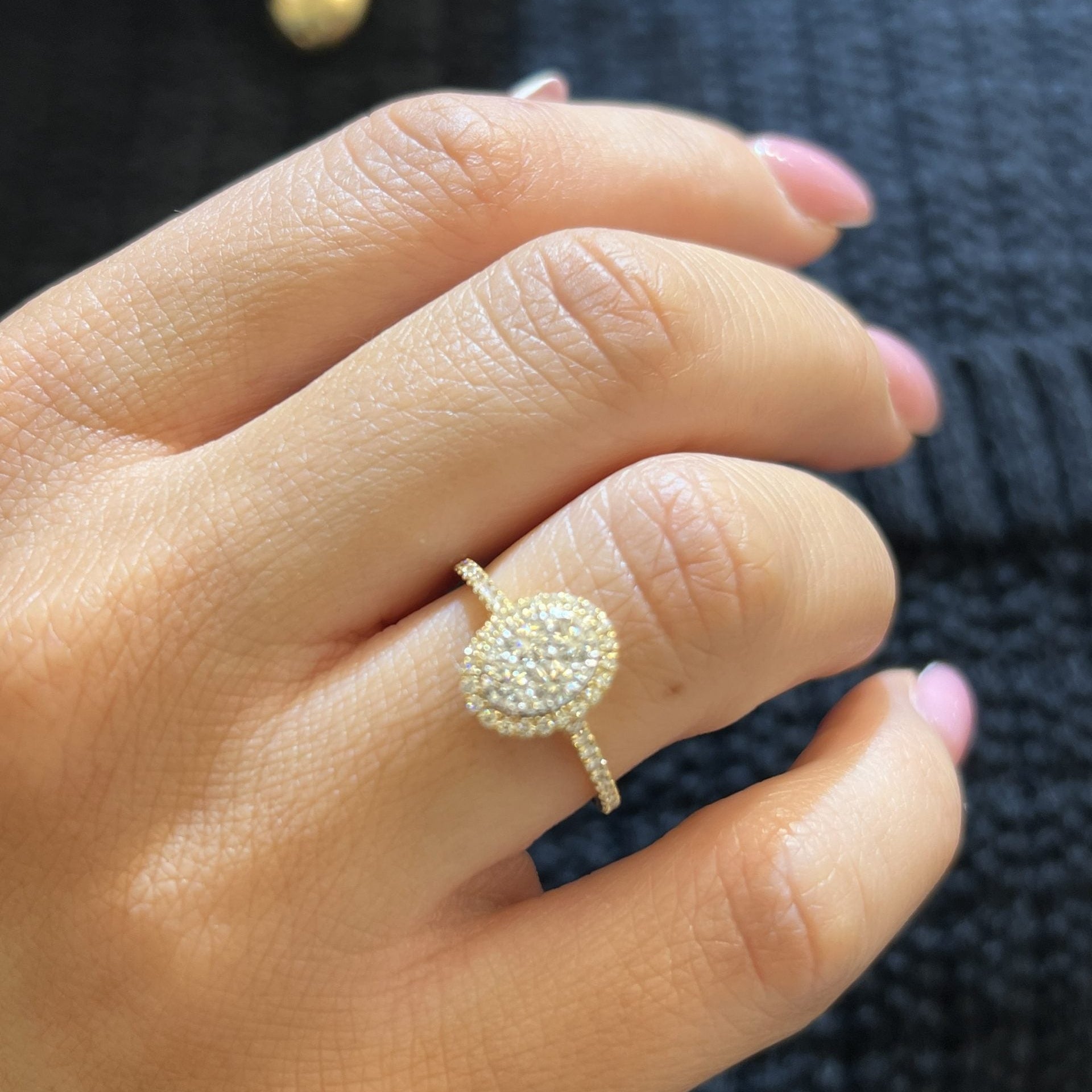 Multiple Diamonds Oval Ring