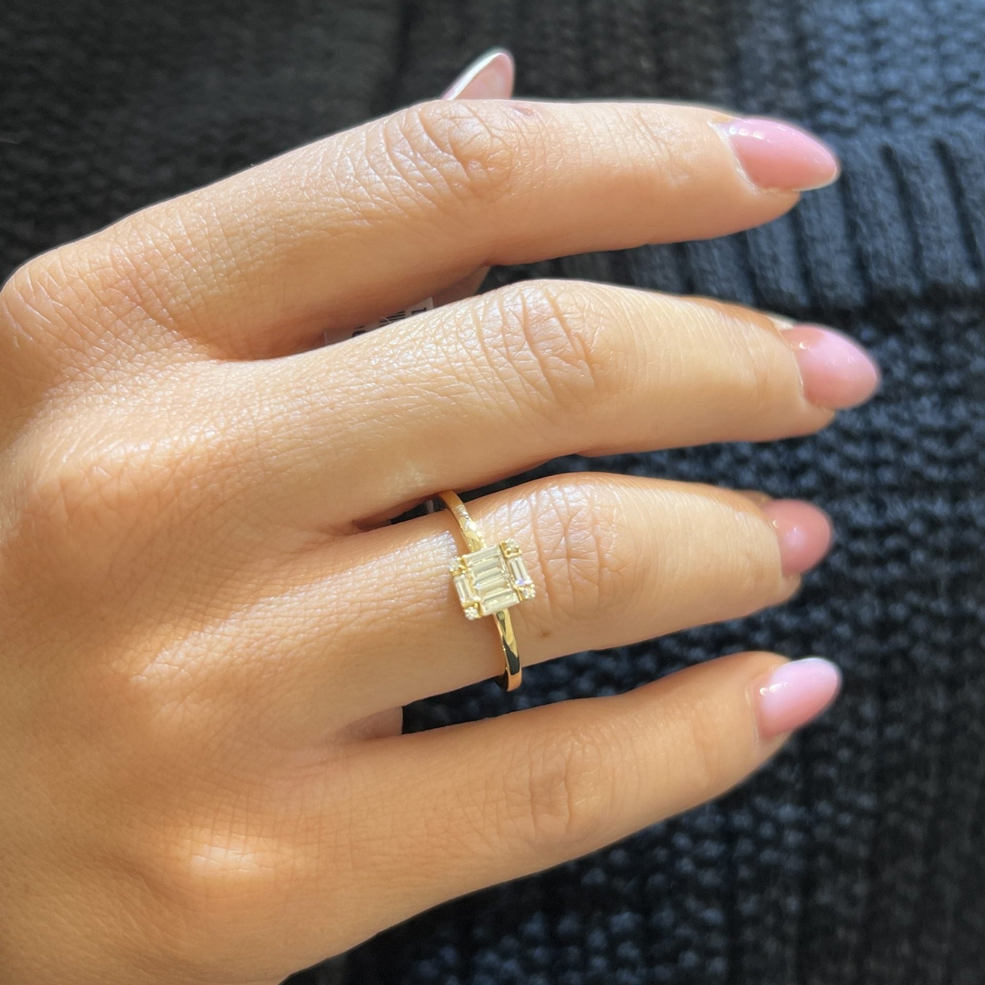 Multiple Diamond Emerald Ring
