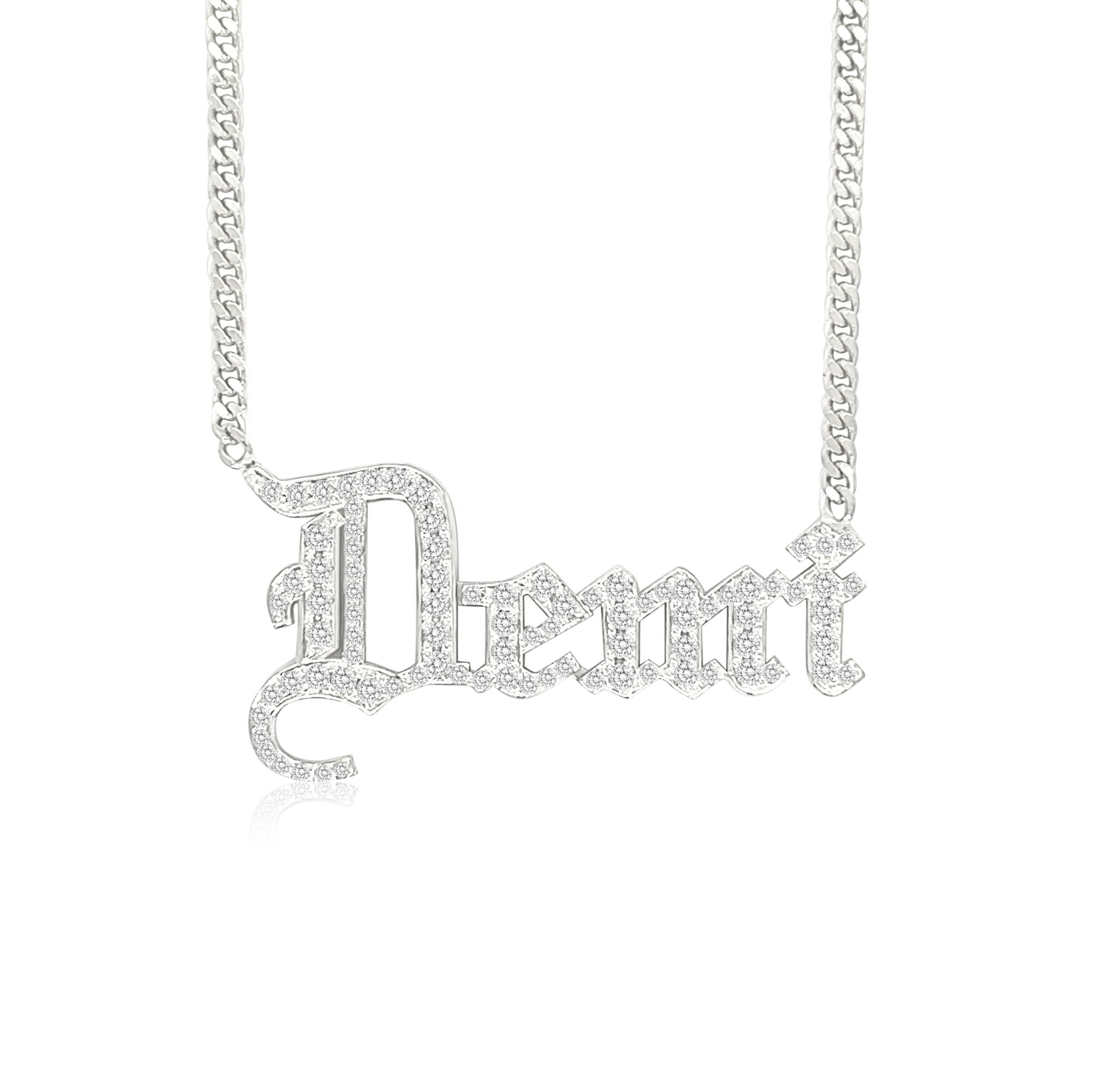 Old English Nameplate Necklace