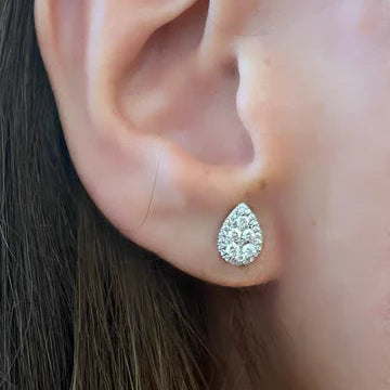 Pear Shape Illusion Ear Studs