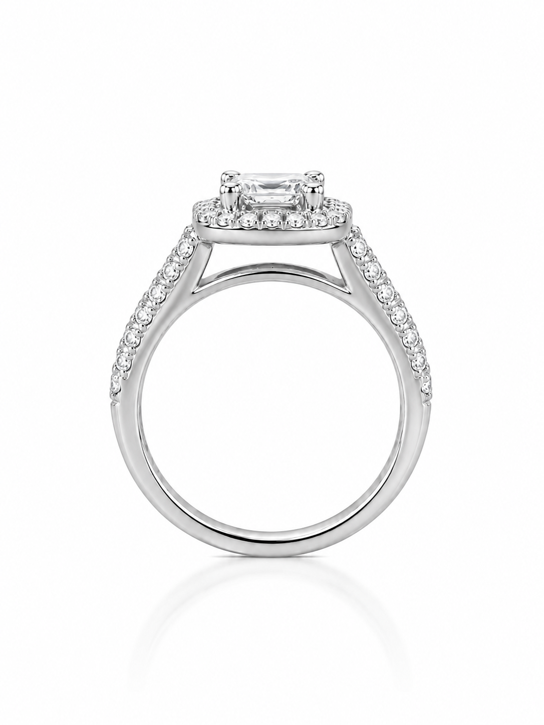 Halo Baguette Ring