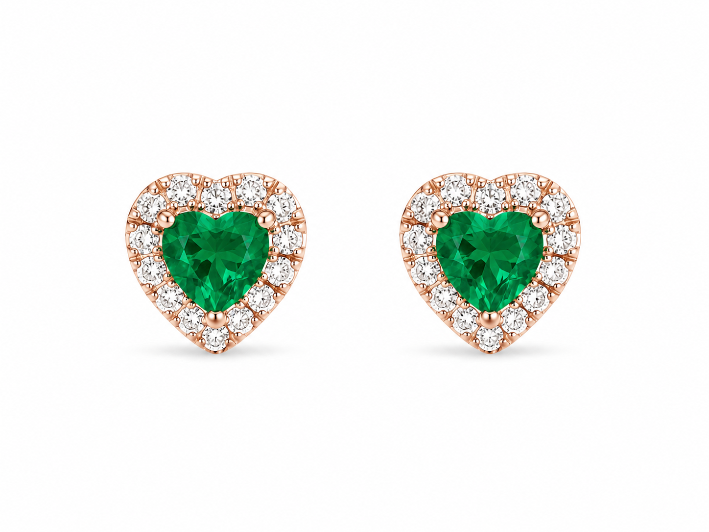 Emerald Heart Stud