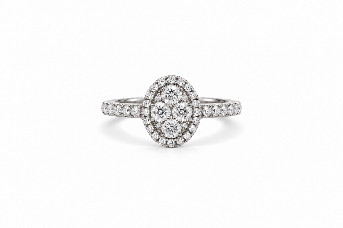 XL Illusion Oval Diamond Ring