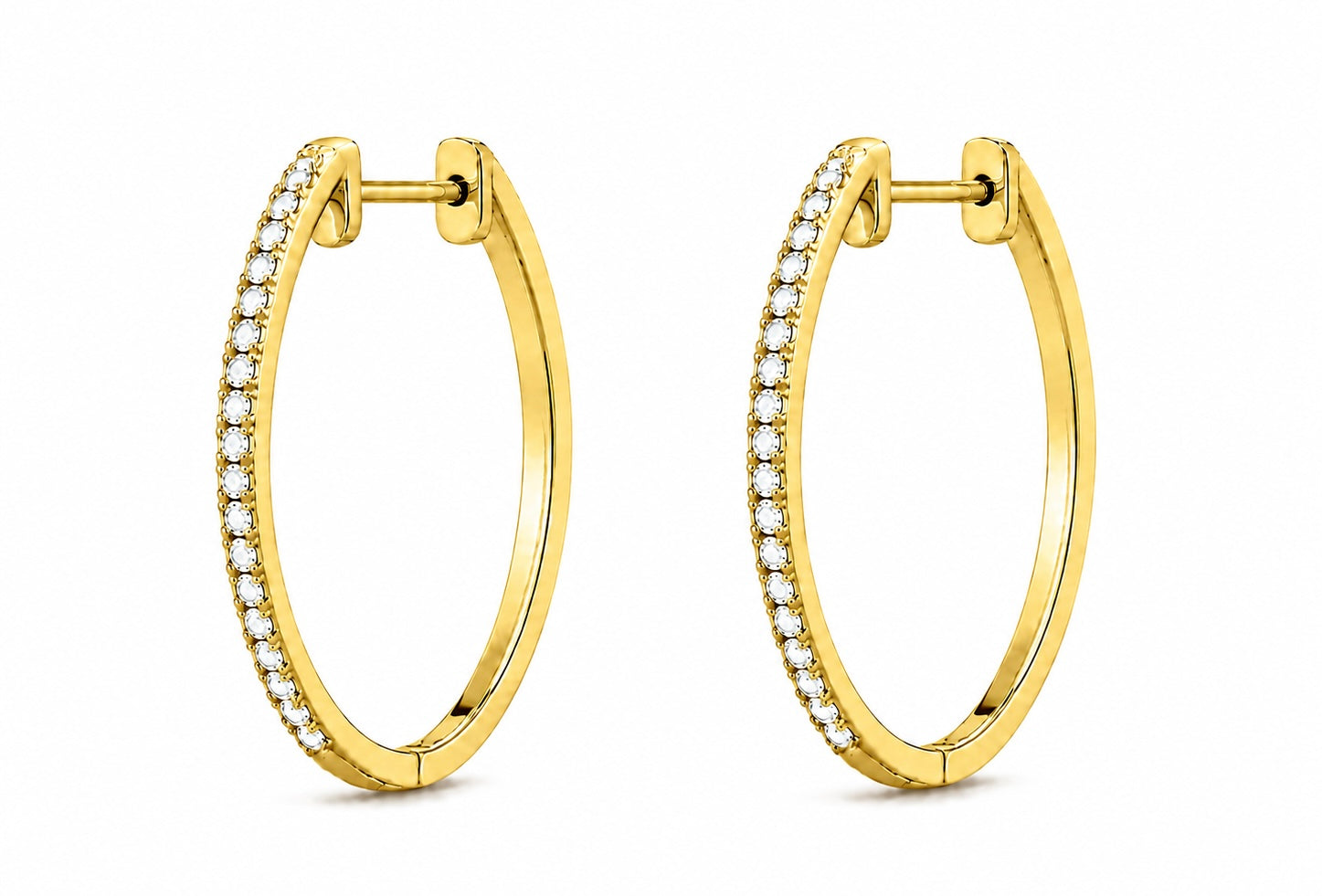 Classic Thin Diamond Hoops