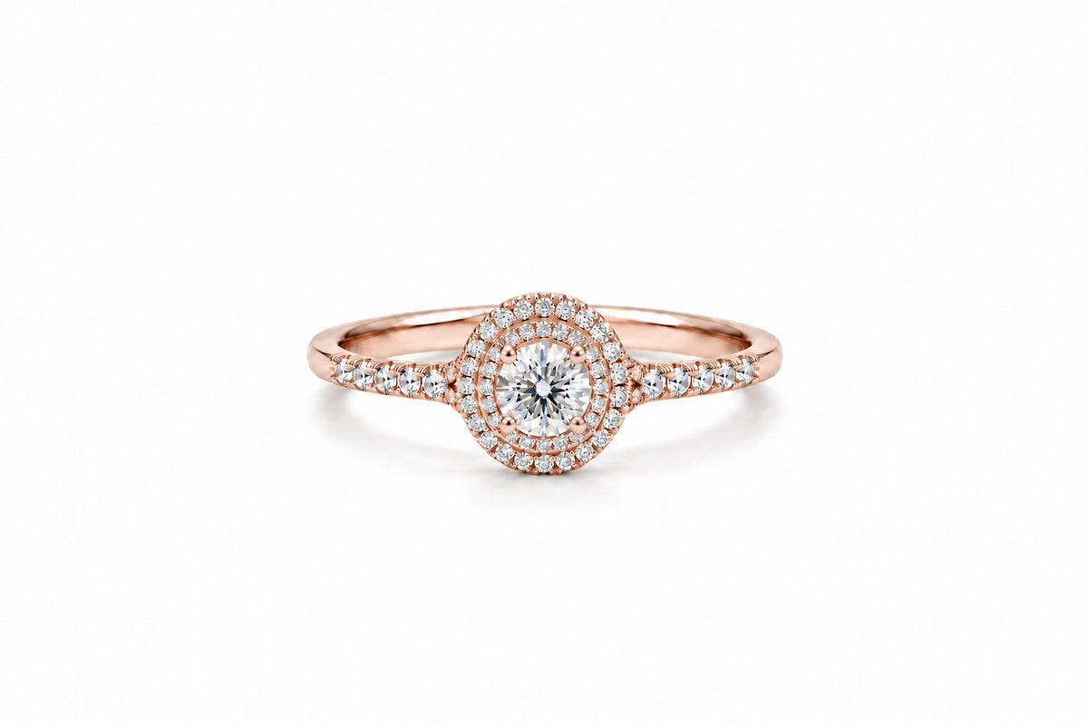 Double Halo Diamond Ring
