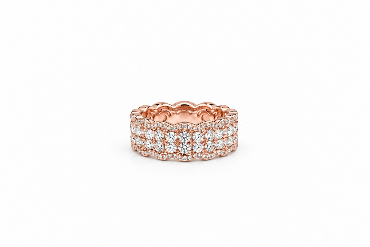 Milgrain Pavé Diamond Ring