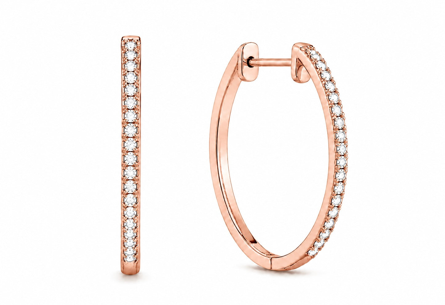 Classic Thin Diamond Hoops